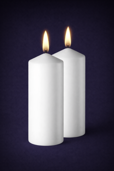 Blockkerze weiss/creme 16cm